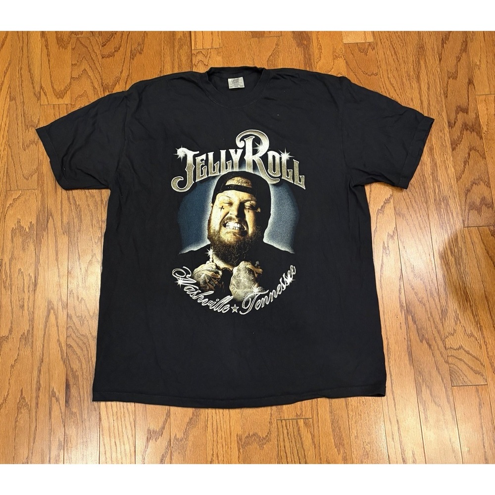 Jelly Roll T Shirt Mens Black Beautifully Broken 2024 Tour  Country Music 2XL